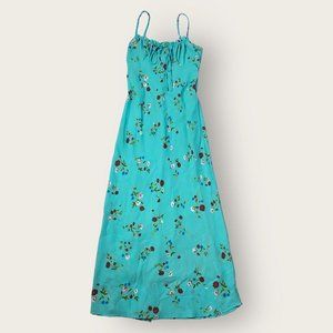 90s Floral Milkmaid Maxi Dress
